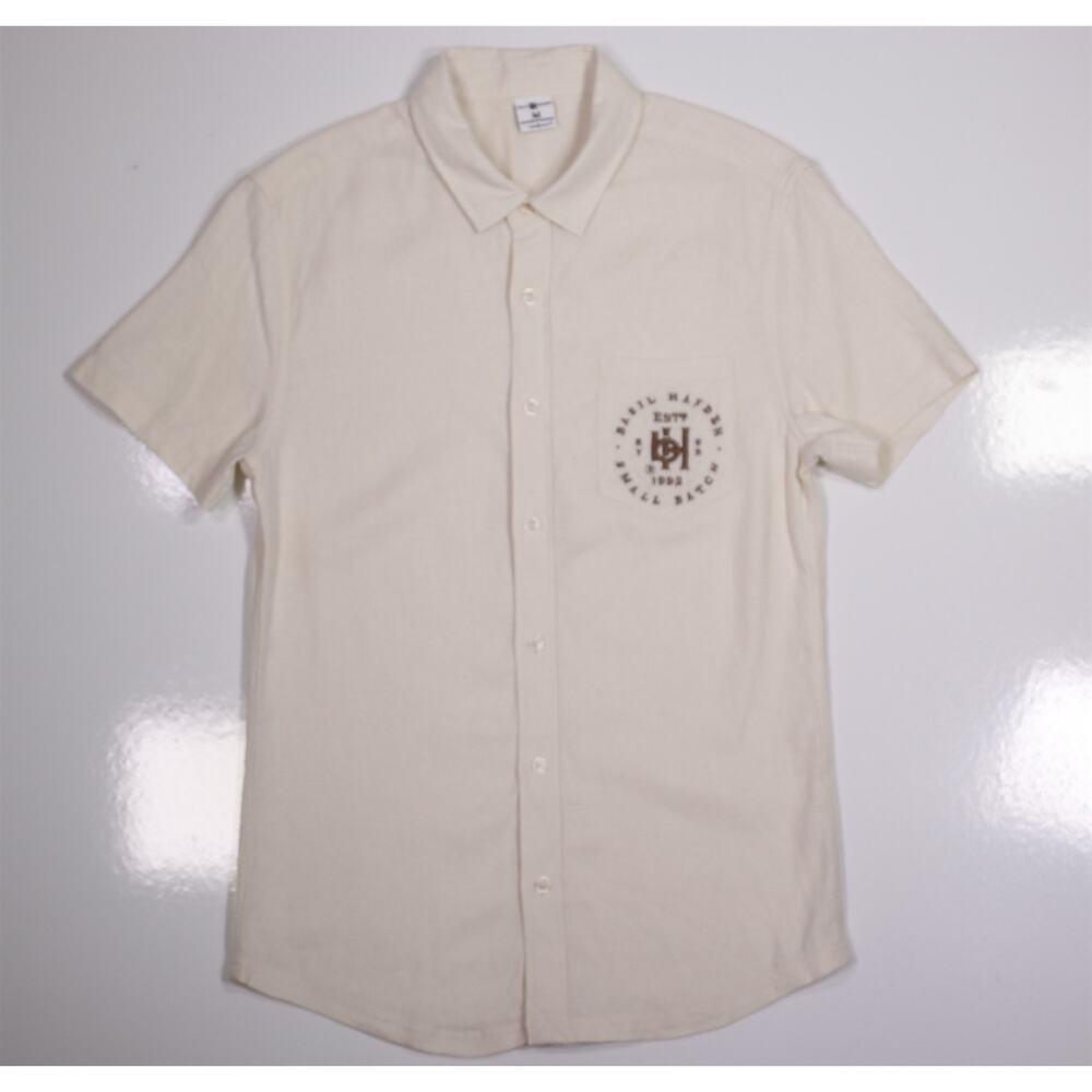 Basil Hayden Small Batch Linen Button-Up Havana Beach Shirt Men's XS